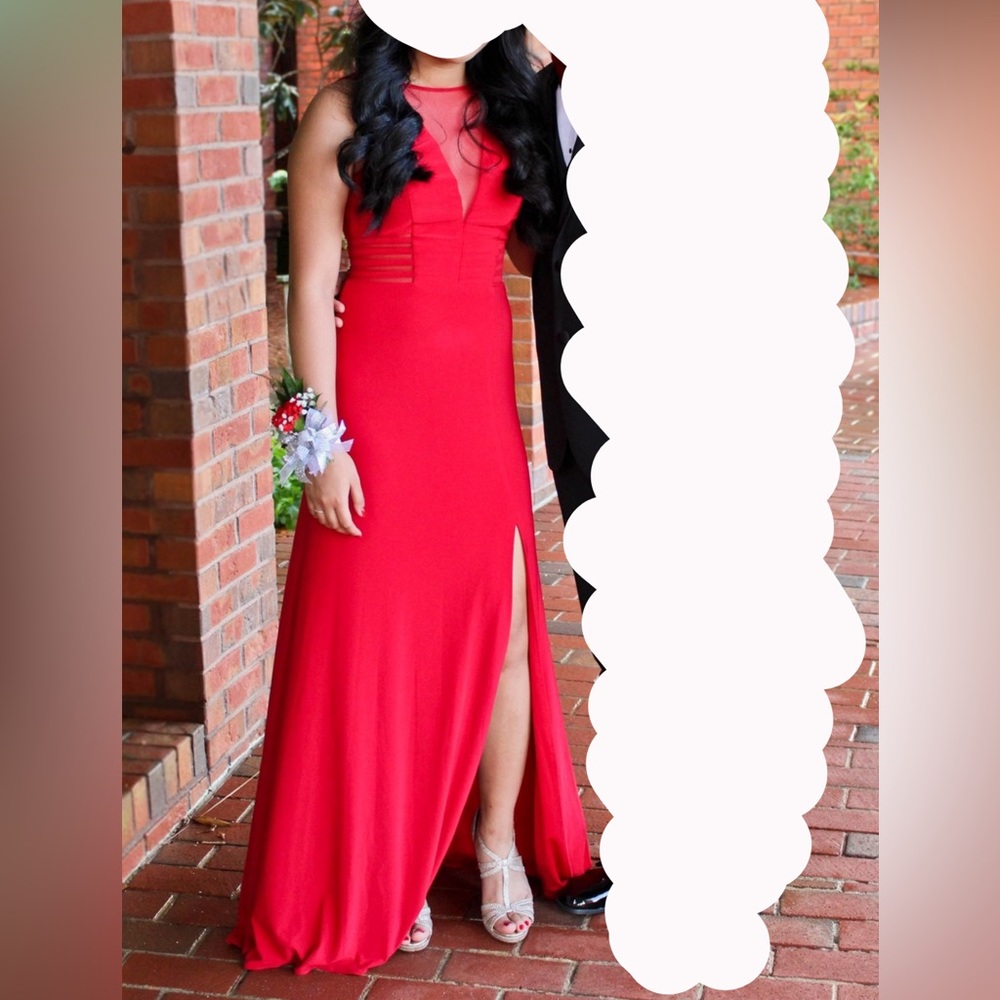 Morgan and Co Red Long Prom Dress